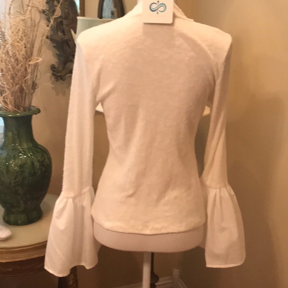 NWT White Bell Sleeve Ribbed Tunic InfinityRaine - Picture 3 of 7
